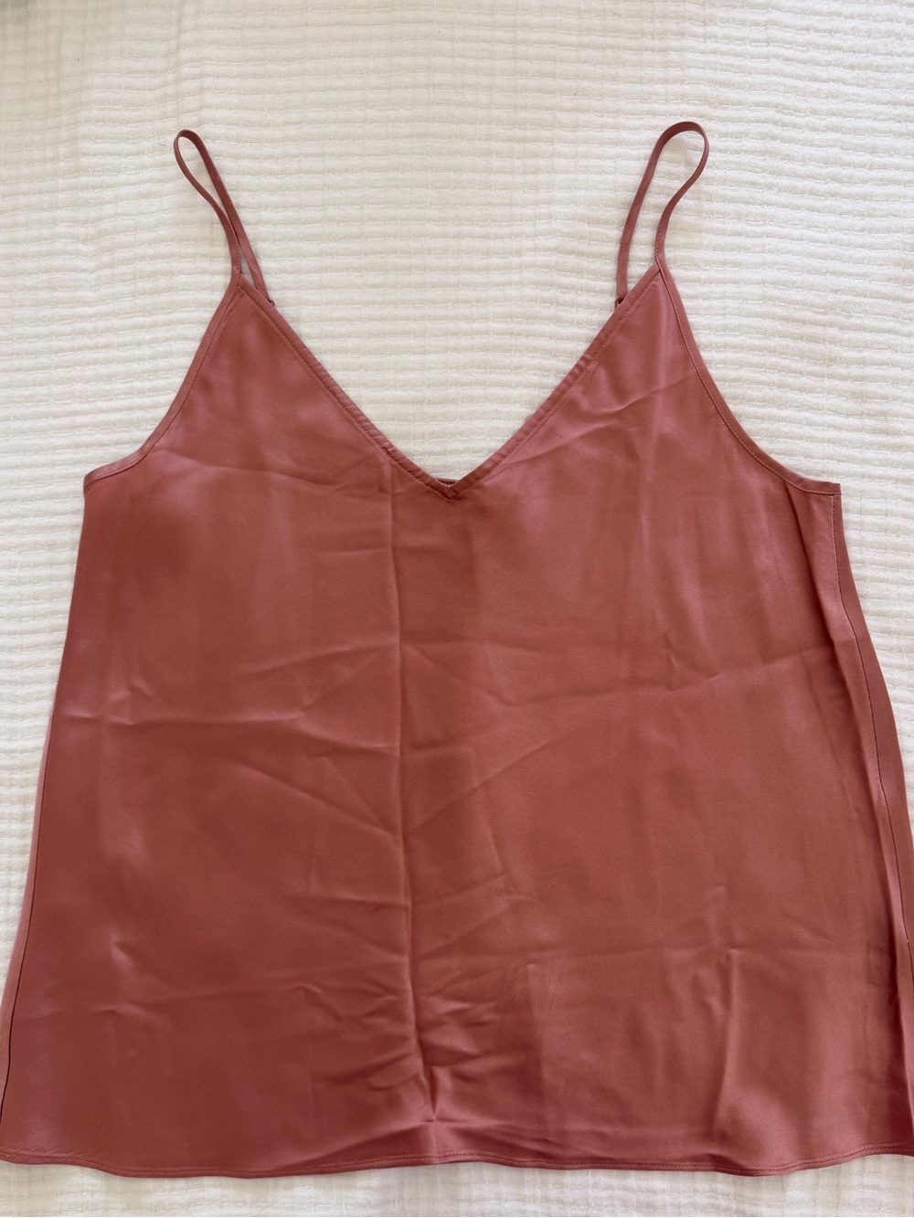 MM La Fleur Silky V-Neck Cami Tank in Dusty Rose